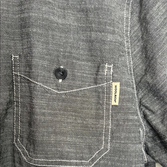 Woolrich Gray Casual Button Down Shirt with Collared Neckline Mens Large - Picture 5 of 7